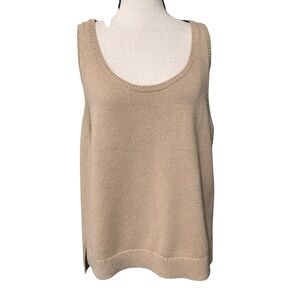 Kule Knit Tank Top Taupe Sz XL Scoop Neck Sweater
